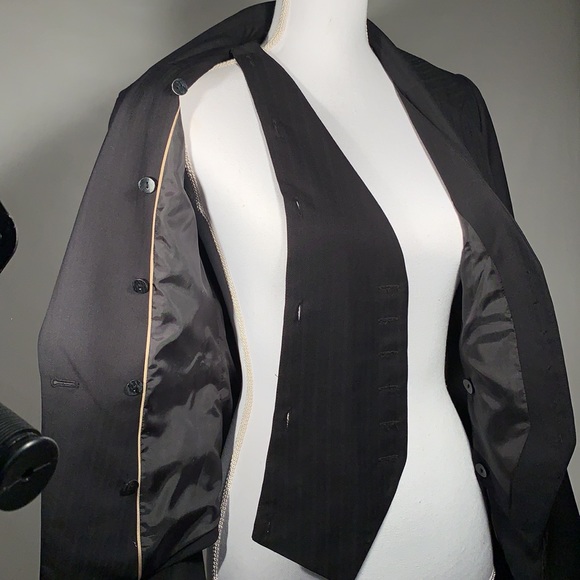 H&M Blazer with Detachable Vest Bell Sleeves Slit Pockets Fully Lined Size 4 - Picture 12 of 16